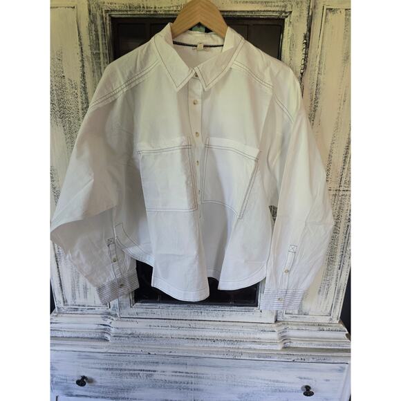 Anthropologie Back-Slit Button-down Shirt - New 1X - Picture 5 of 5